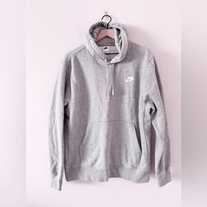 Nike Club Pullover Hoodie Sweatshirt in Light Heathered Gray Size L